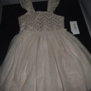 Kenziegirl light tan pink with floral top dress 4 NWT